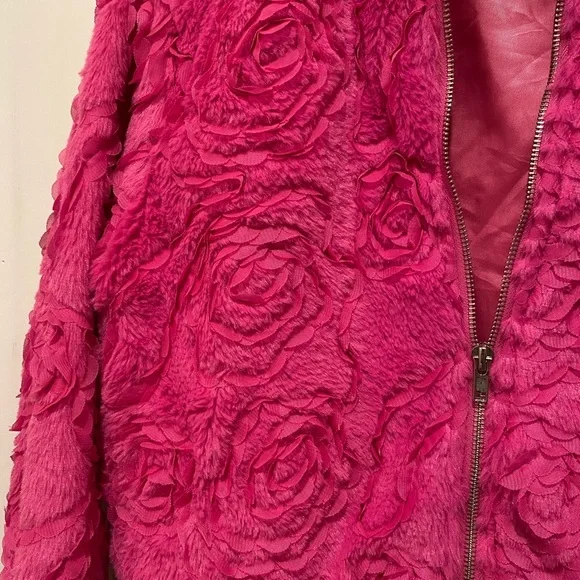 Pink Plush Teddy Jacket Cropped Zip-Up - Picture 2 of 5